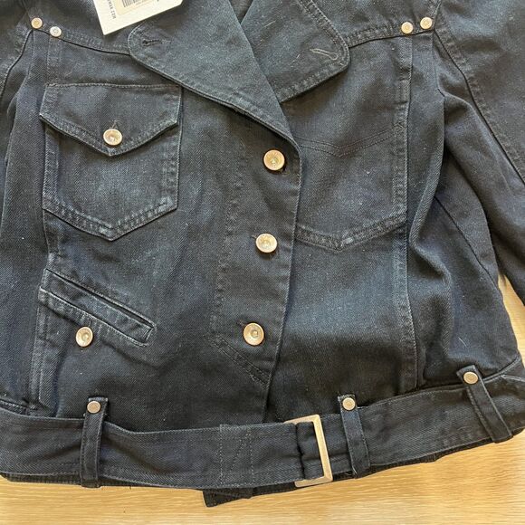 Rowan Jamie Cropped Denim Moto Jacket Women's-Size S - Picture 9 of 13